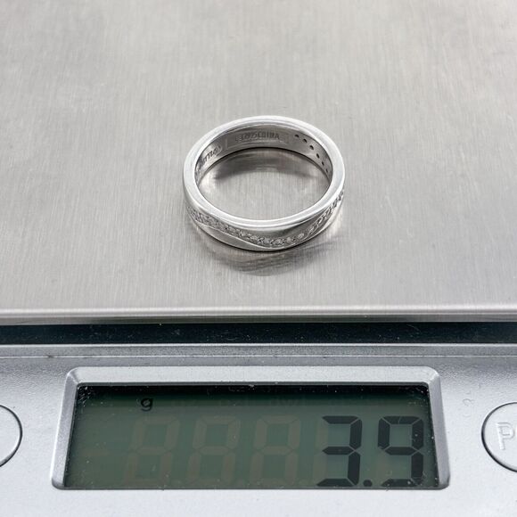 Sterling Silver 925 Wavy Cubic Zirconia "Enjoy The Journey" Ring Size 5.5 - Picture 5 of 5